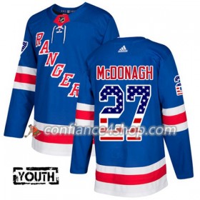Adidas Maillot de Hockey New York Rangers Ryan McDonagh 27 2017-2018 Bleu USA Flag Fashion Authentic - Enfant